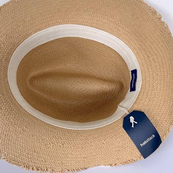 Hat Attack | Travel Packable Hat Chapeau Fringed Tan Grossgrain Ribbon Trim | OS main image 12
